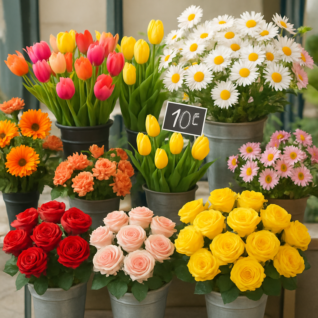 Fleurs fraîches en vente
